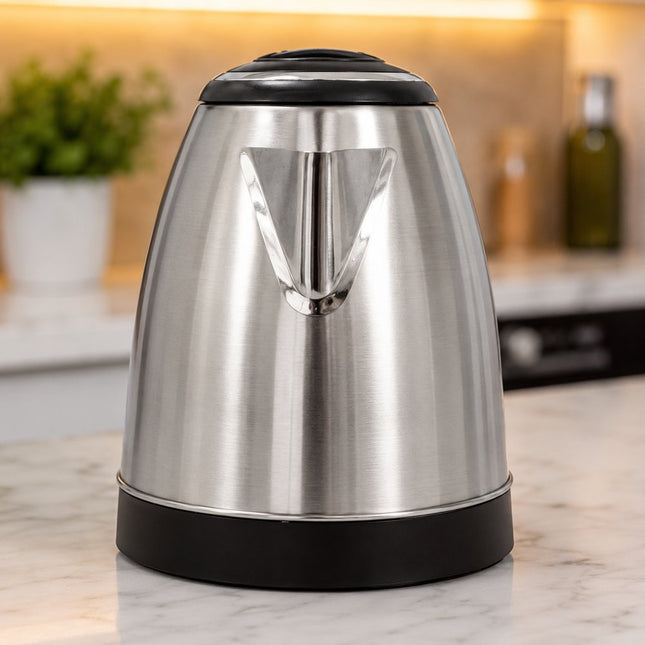 Chaleira Elétrica Em Aço Inox 1,8 Litros 1000W Desligamento Automático e Base Removível Para Café e Chá